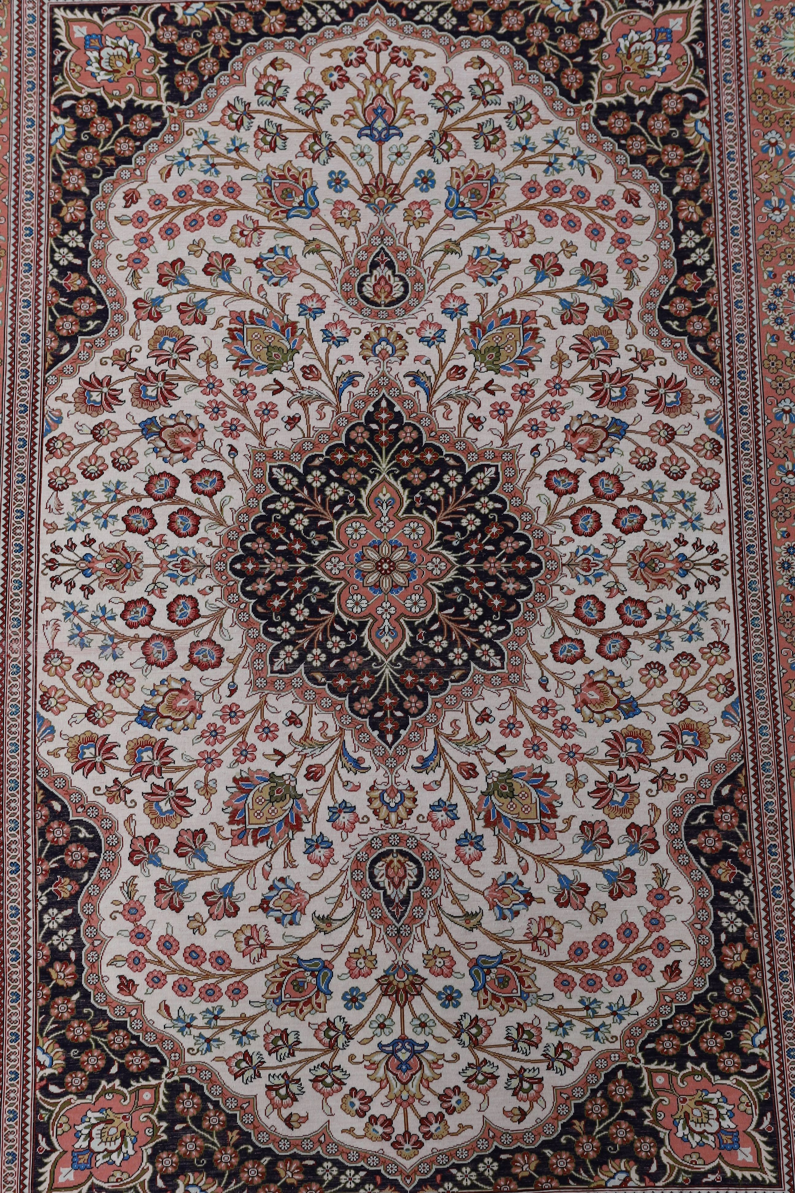 Two North West Persian part silk rugs, larger 150 x 103cm